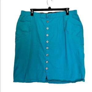 Monroe &‎ Main Plus size 22W teal denim skirt with pockets